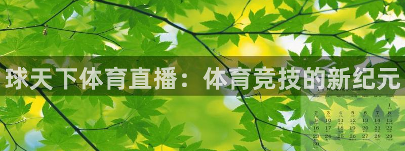 球天下体育直播：体育竞技的新纪元